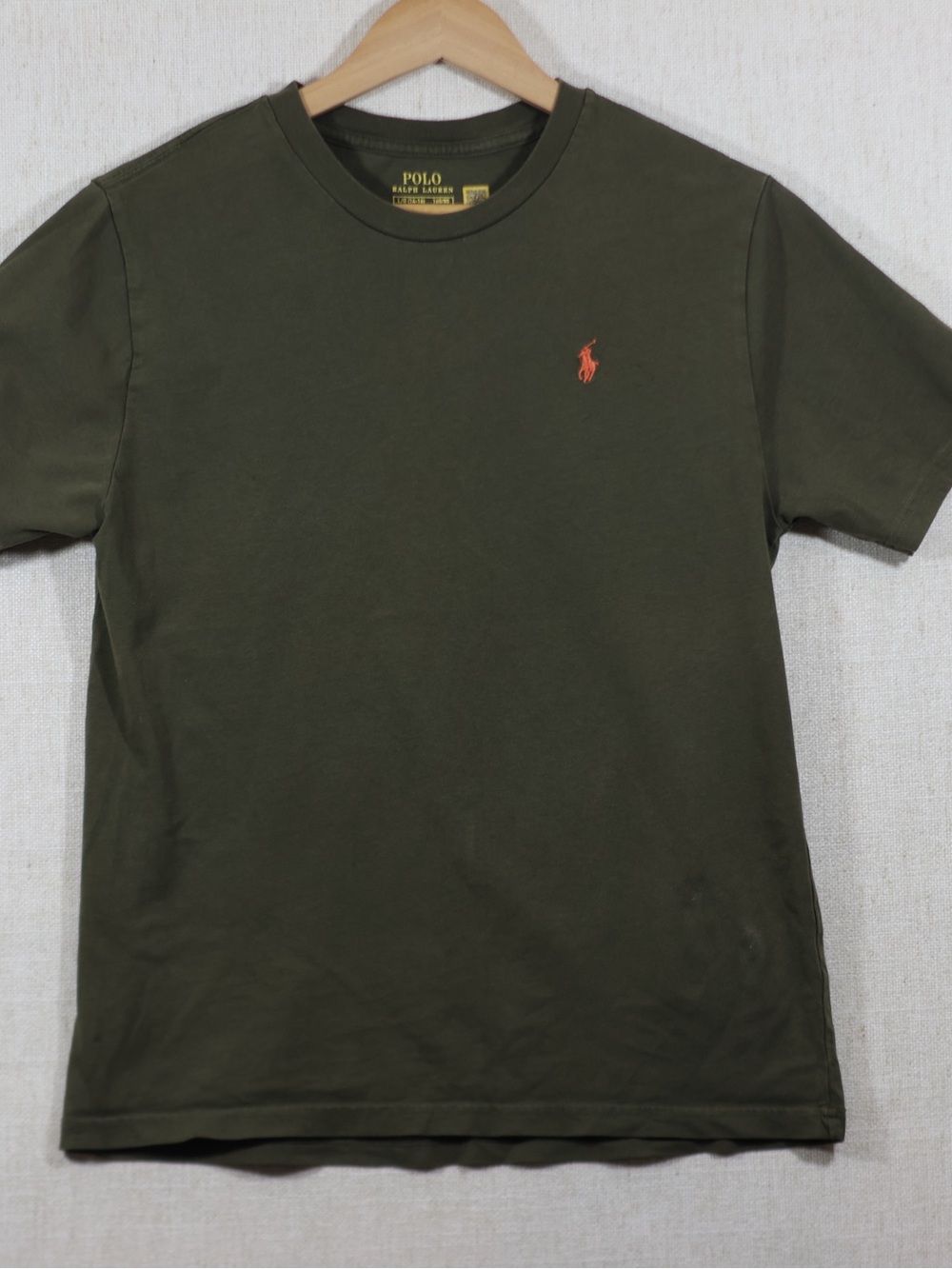 Polo by Ralph Lauren Olive Green Short Sleeve Crewneck T-Shirt with Orange Pony